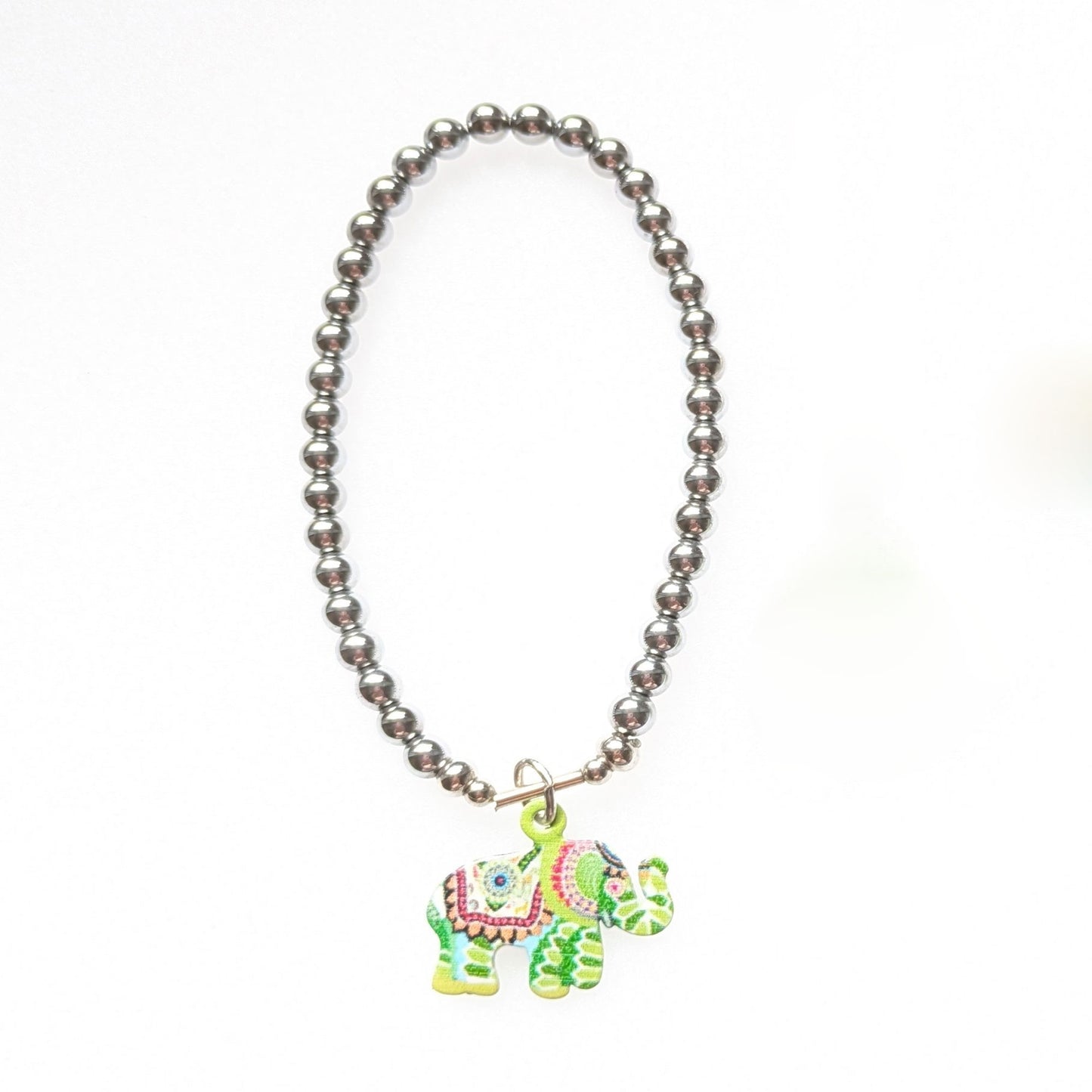 Enamel Elephant Charm Bracelet