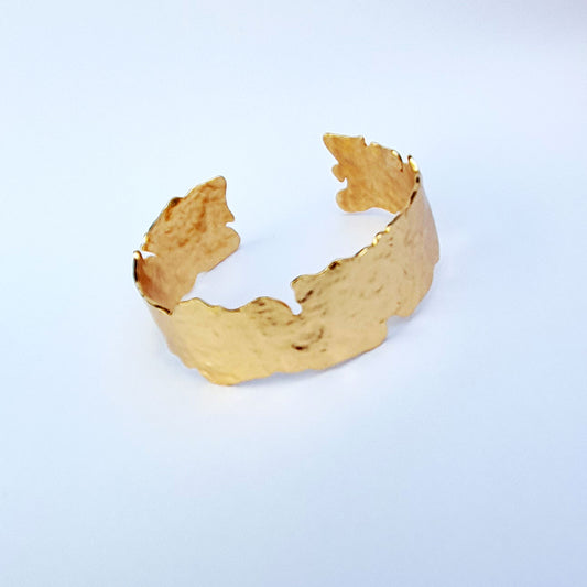 Gold Plated Planished Bangle