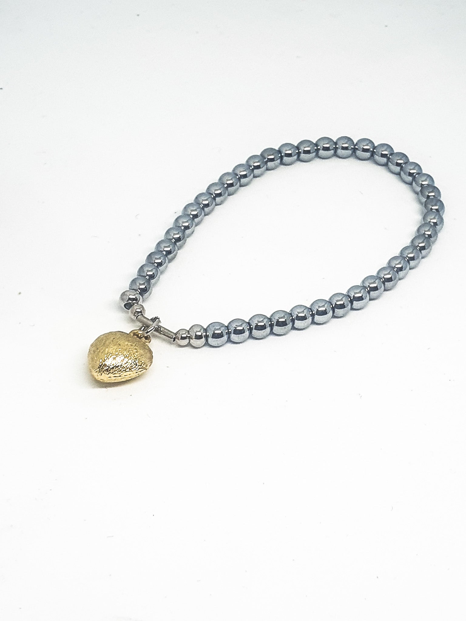 Gold plated heart charm bracelet