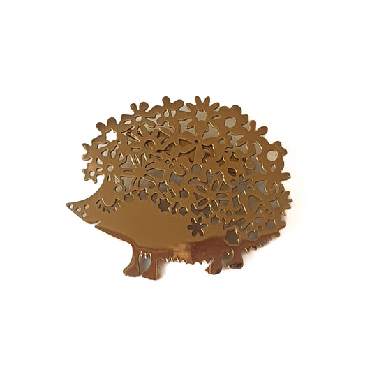 Flower hedgehog brooch