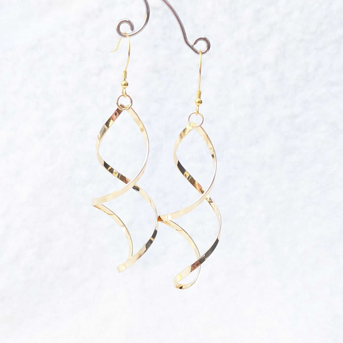 Gold plated double spiral earrings