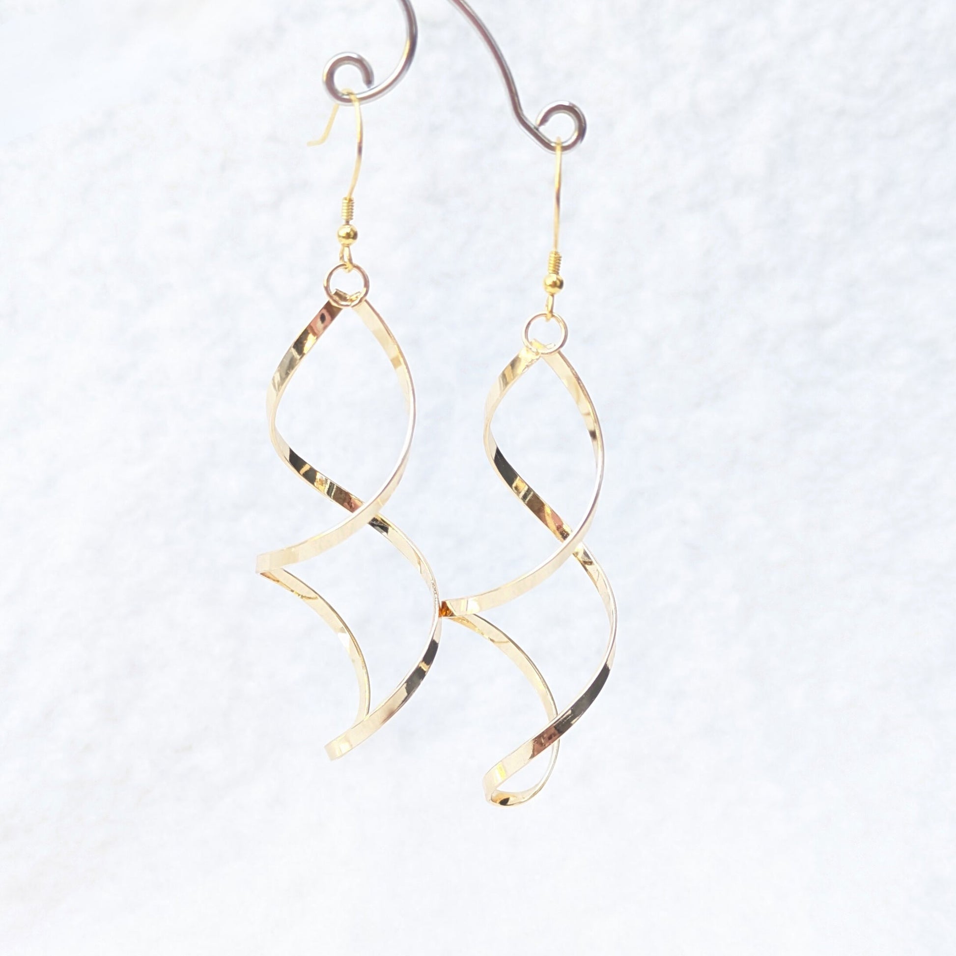 Gold plated double spiral earrings