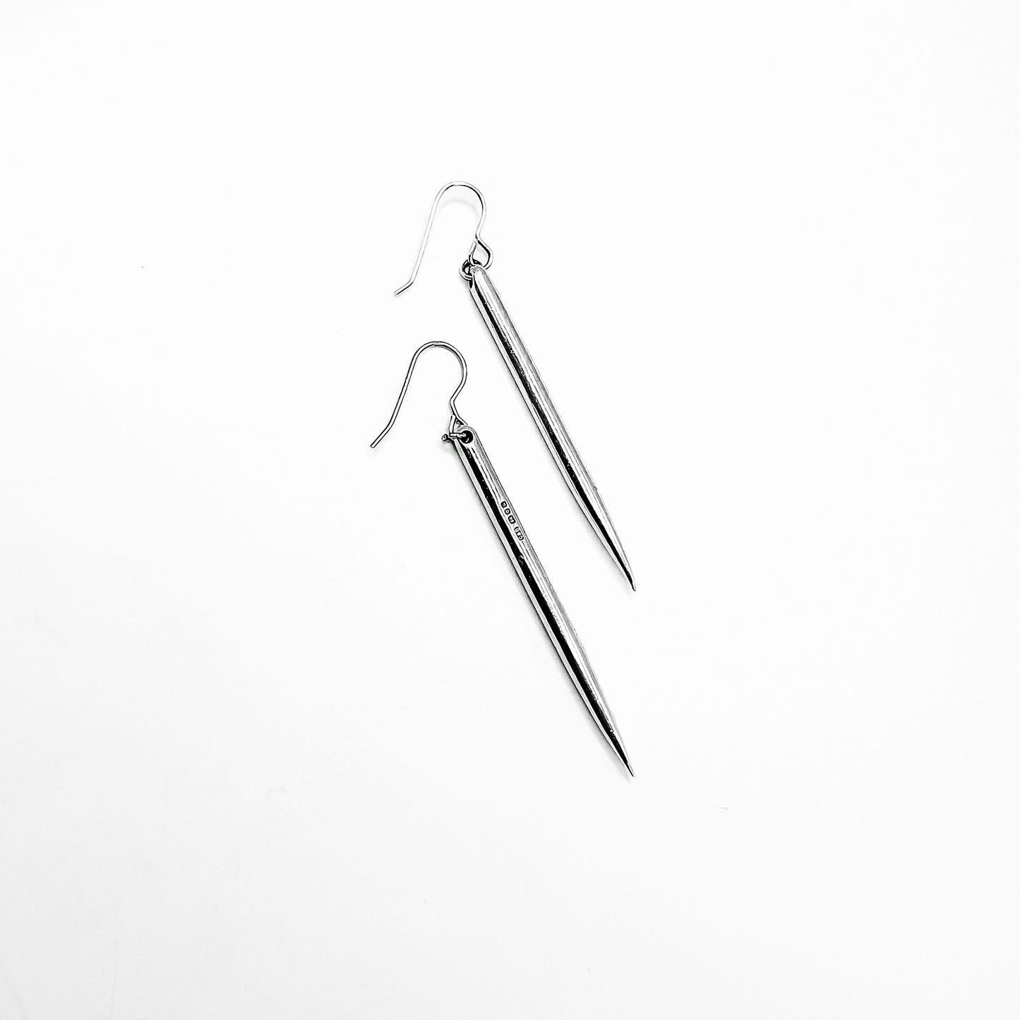 Sterling silver hand made spike earrings