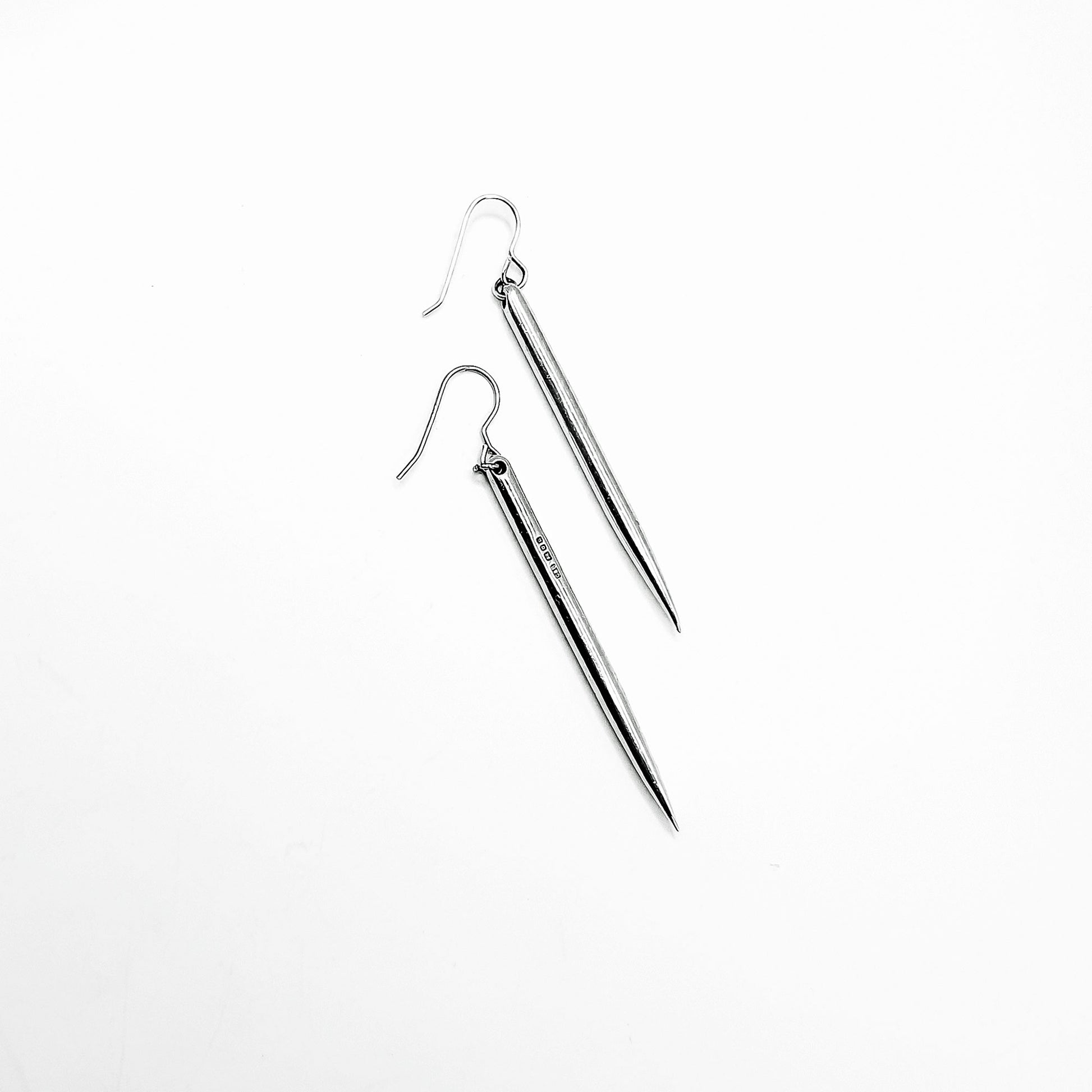 Sterling silver hand made spike earrings