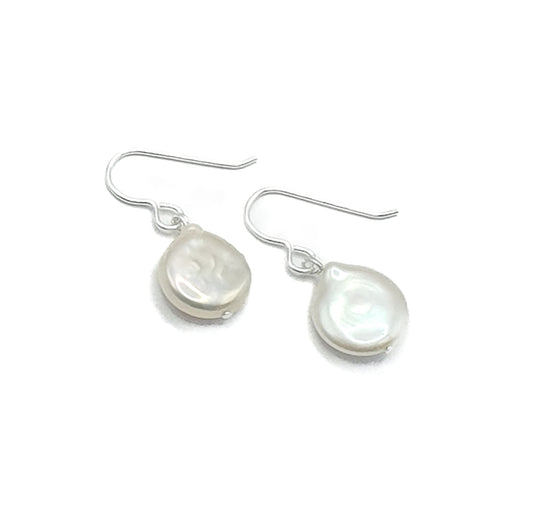 Freshwater Coin Pearl Earrings