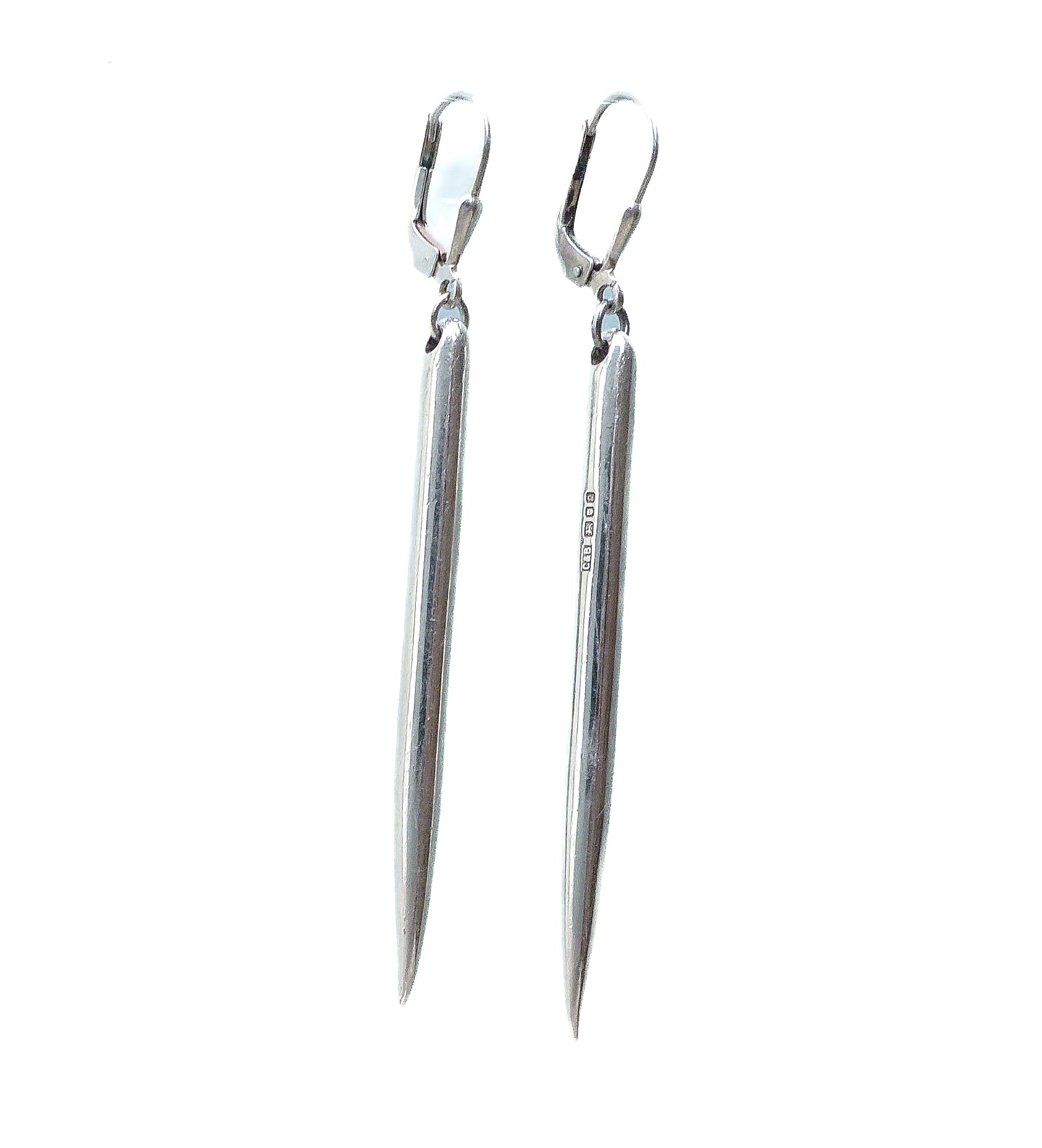 Sterling silver hand made spike earrings