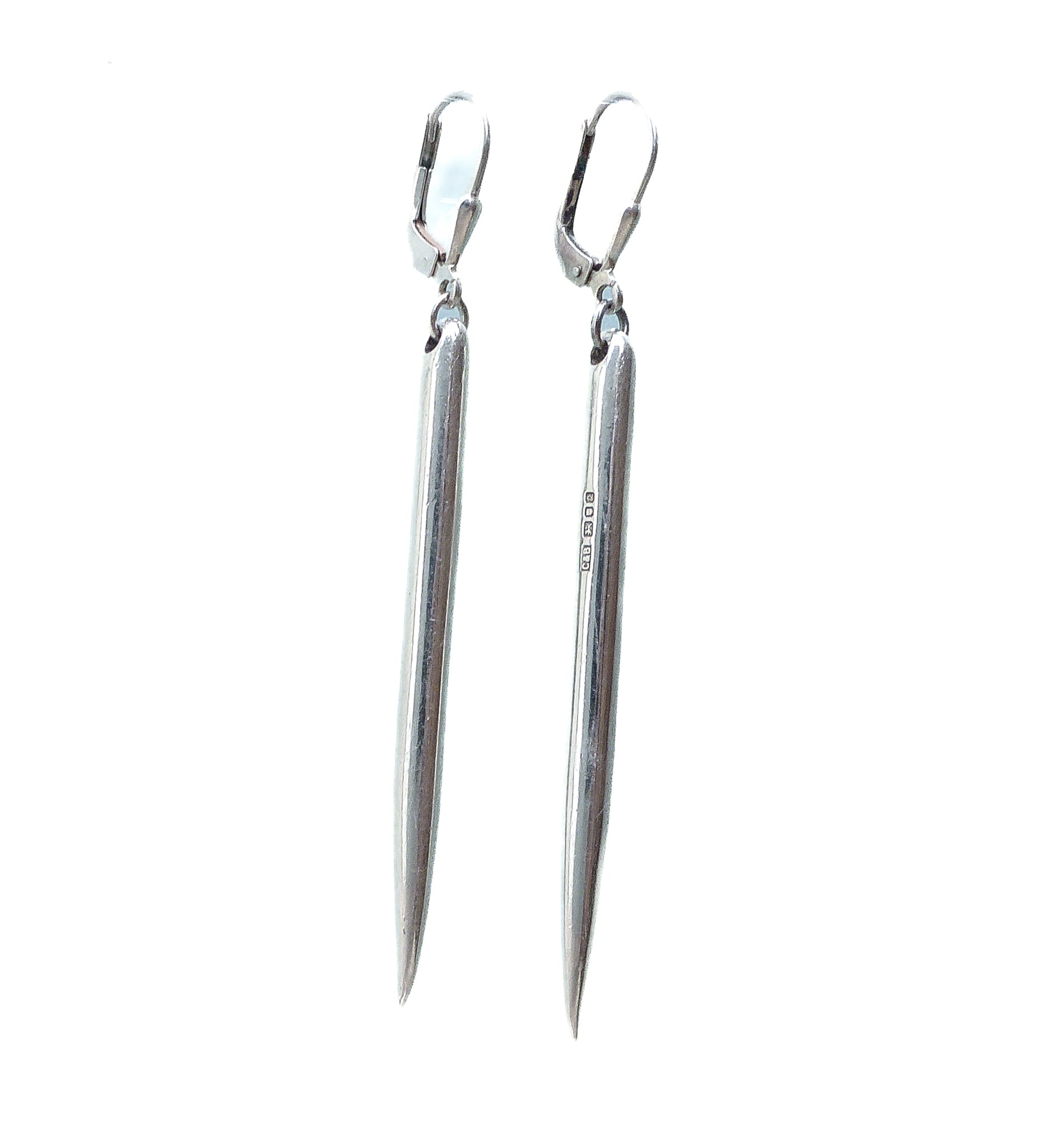 Sterling silver hand made spike earrings