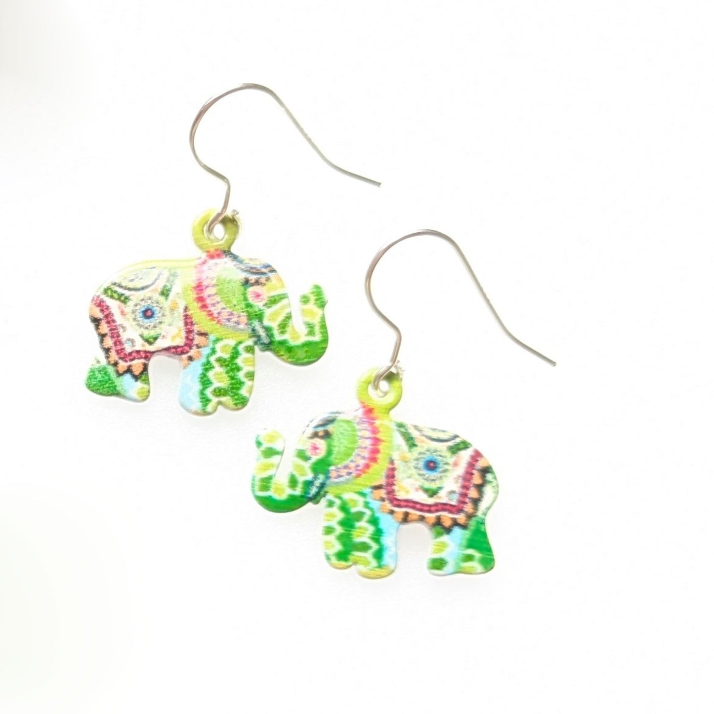 Enamel Elephant Earrings