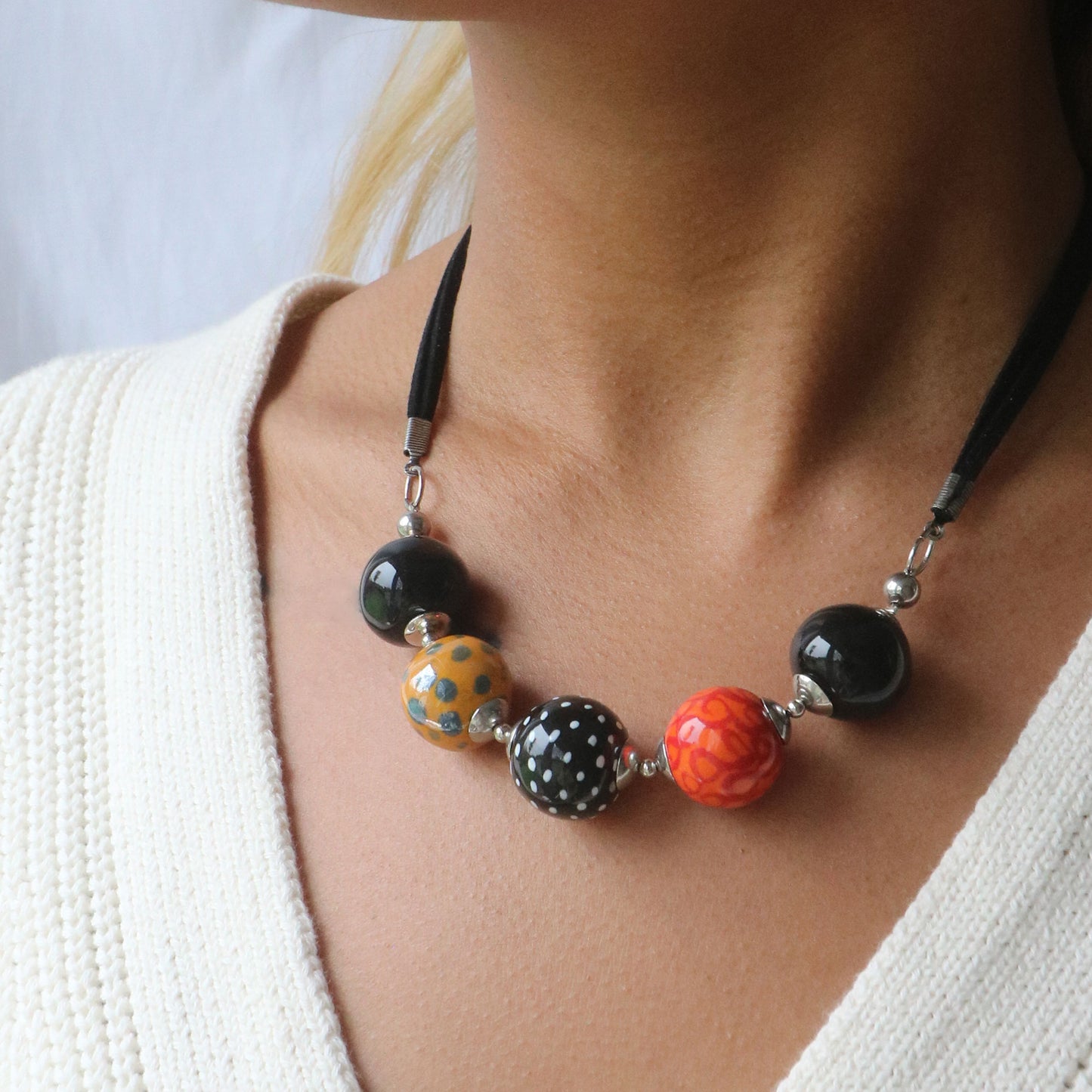 Kazuri Crescent Necklace