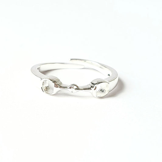 Silver snaffle split ring