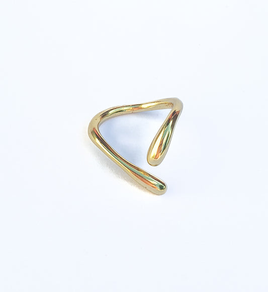 Gold plated silver water drop ring