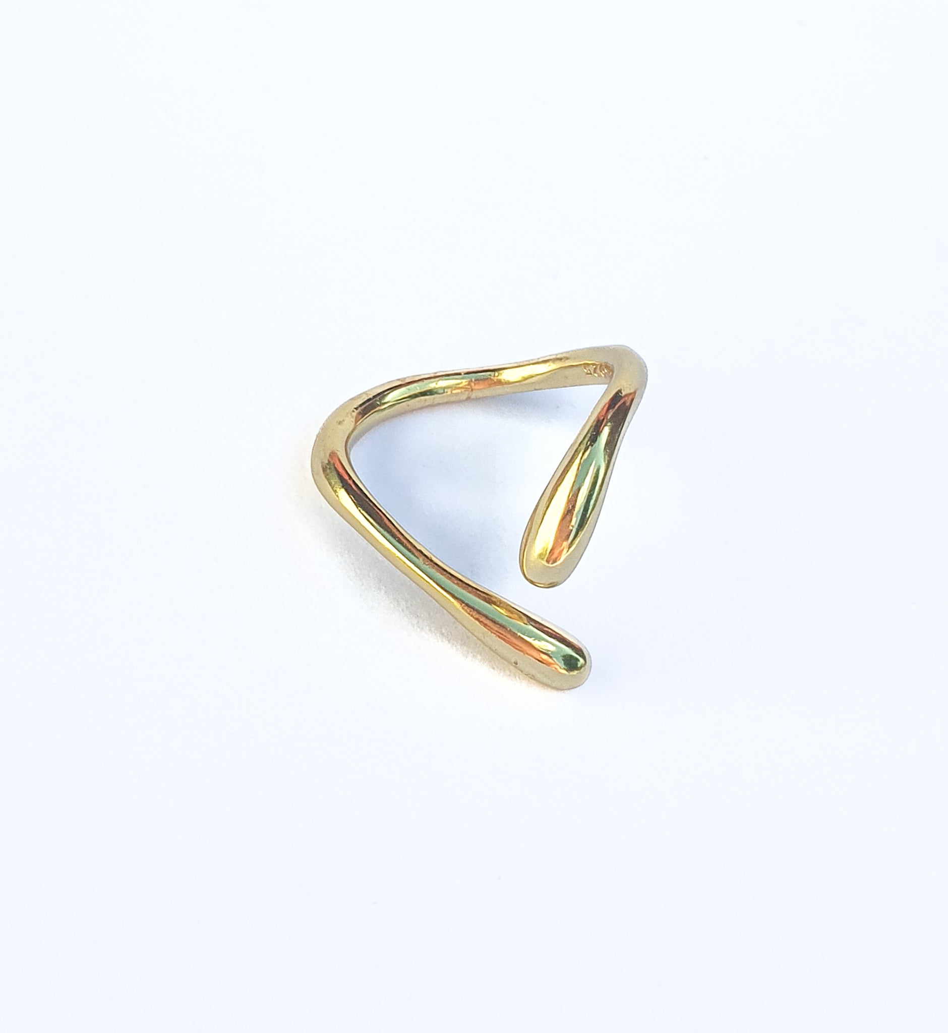 Gold plated silver water drop ring