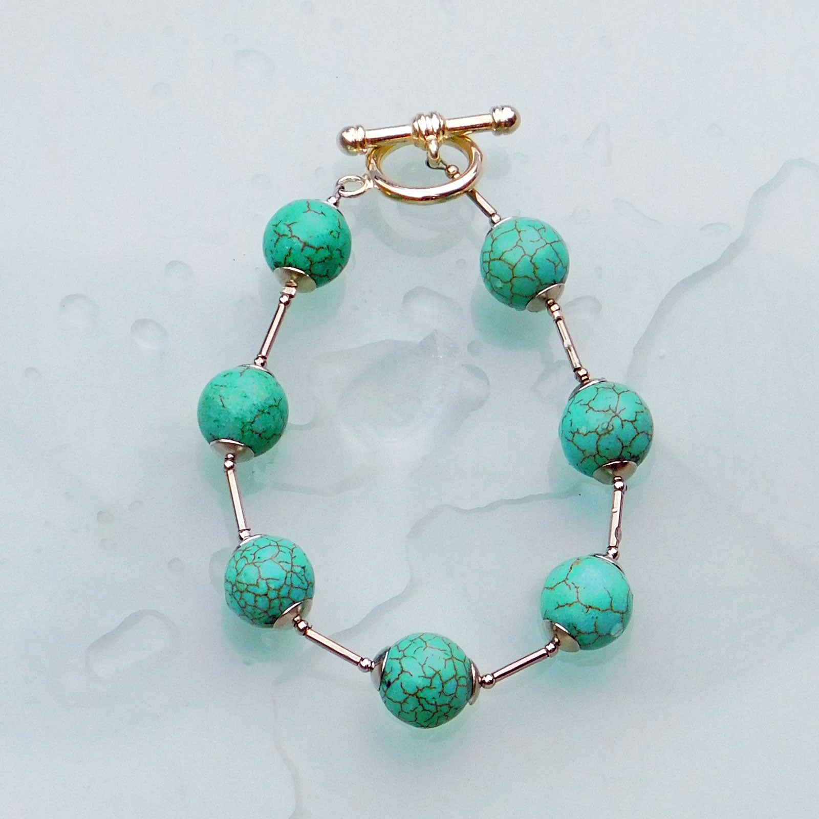 Blue howlite orb bracelet