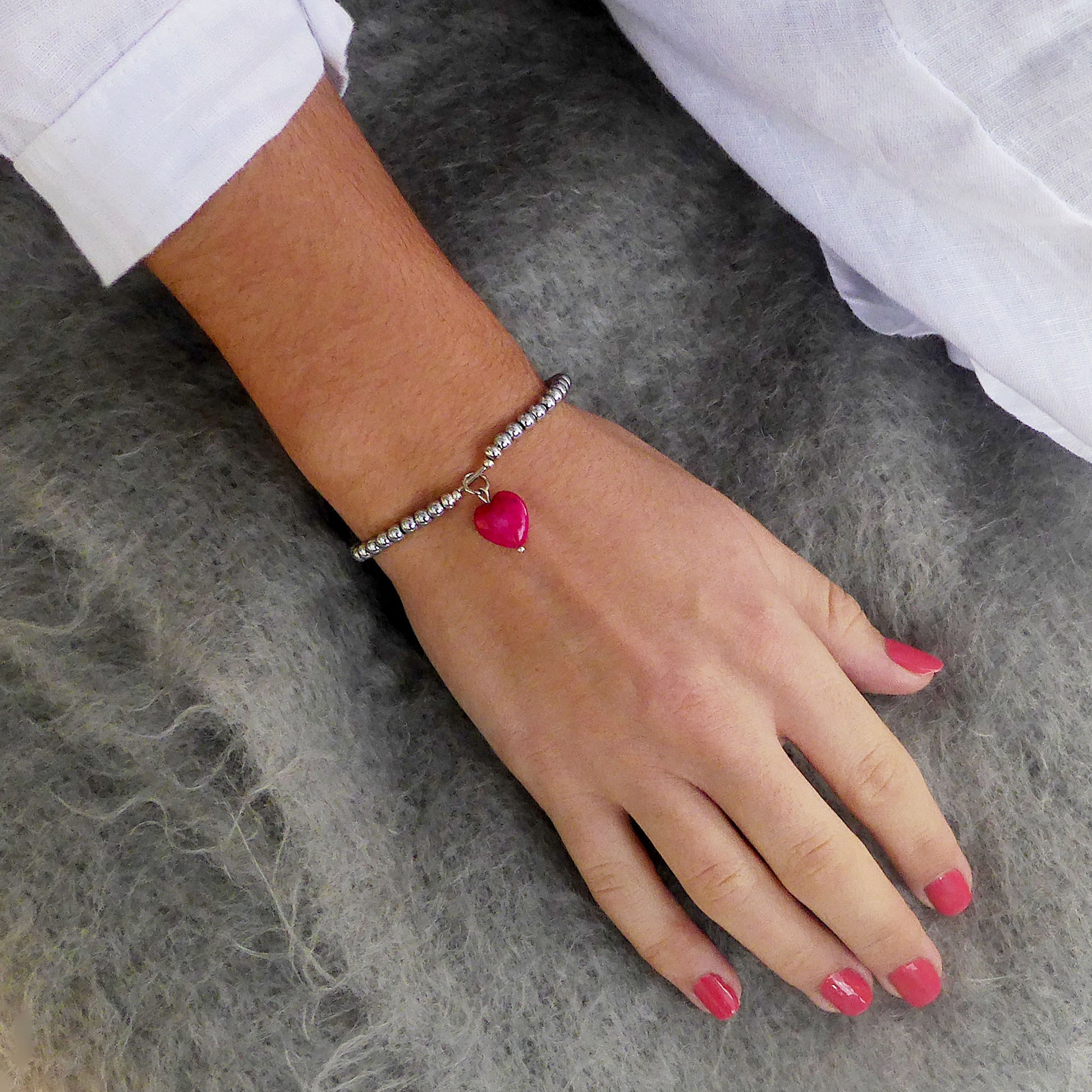 Fossil Heart Charm Bracelet