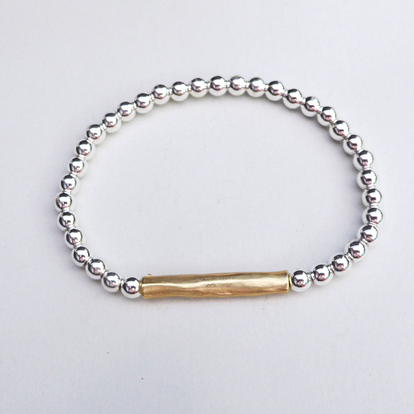 Gold plated metal bar & hematine bracelet