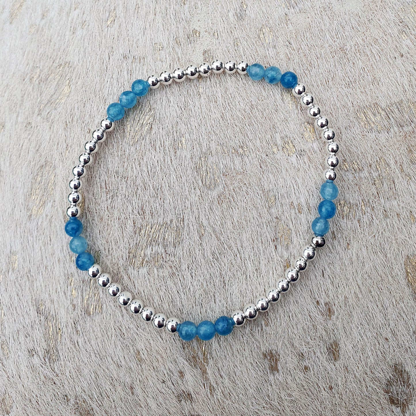 Blue agate inset bracelet