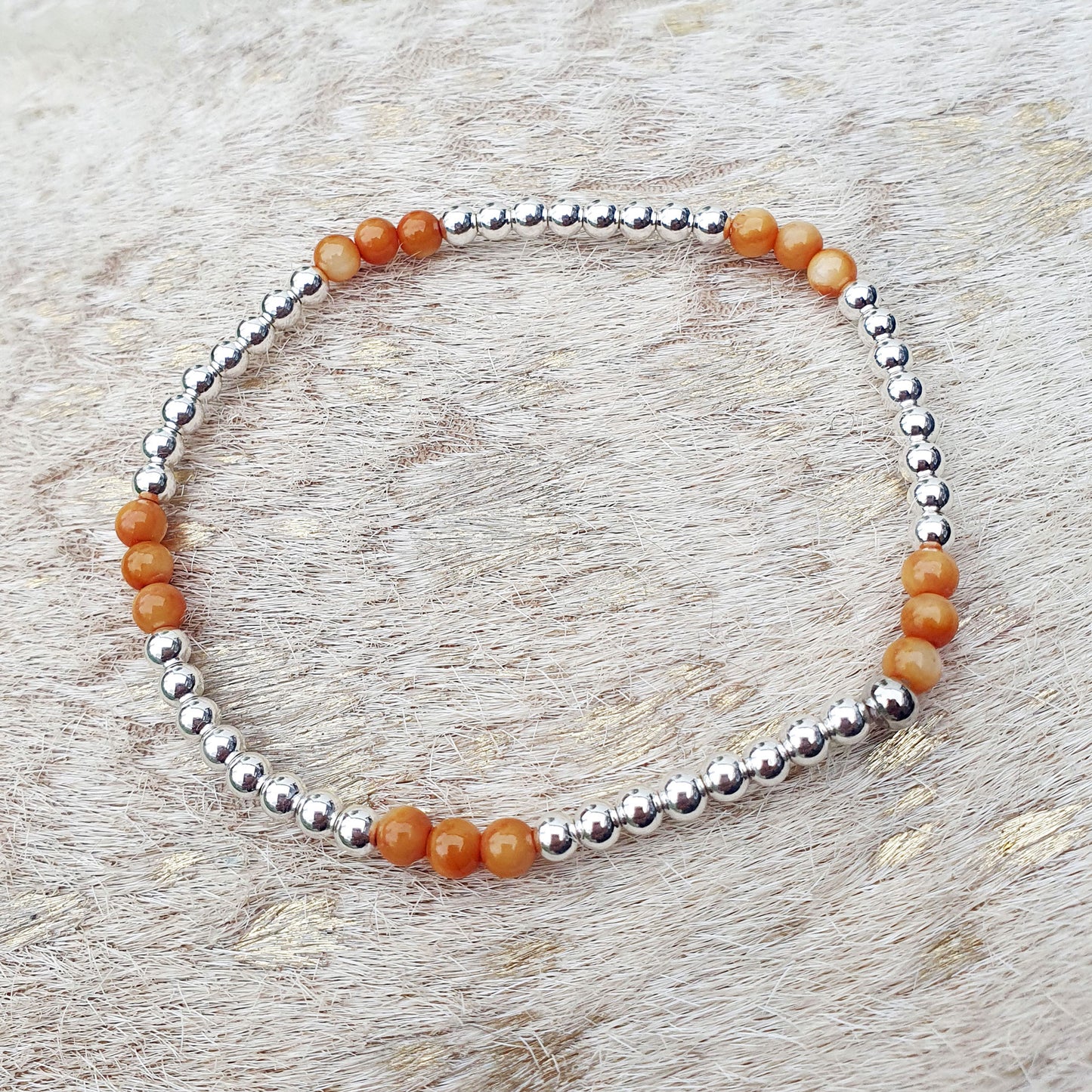 Brown agate inset bracelet