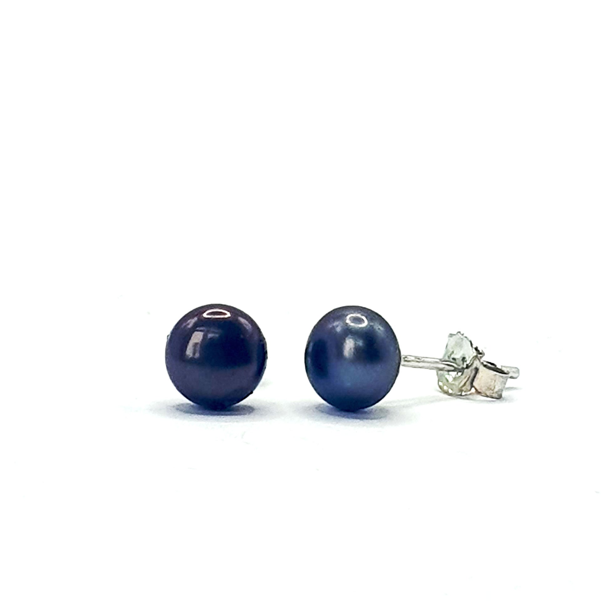 Peacock freshwater pearl stud earrings