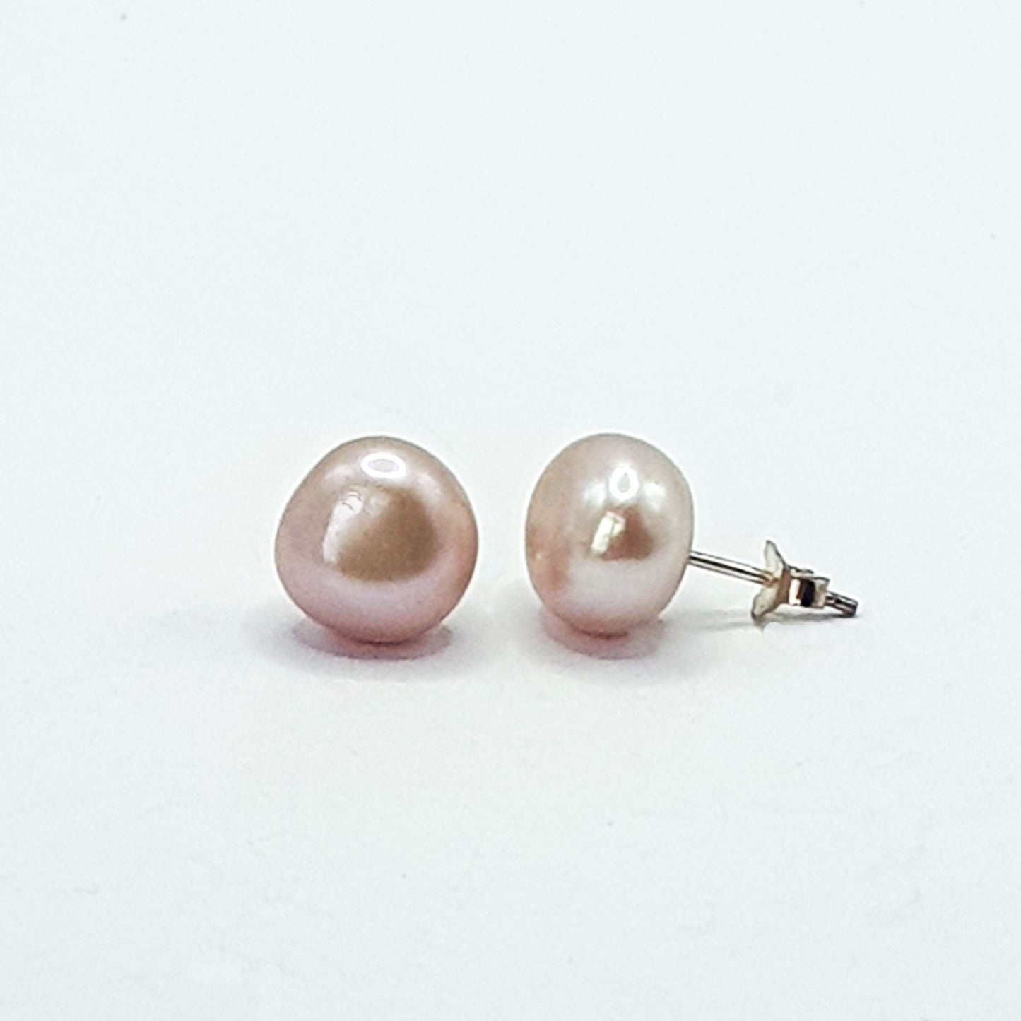 Pink freshwater pearl stud earrings