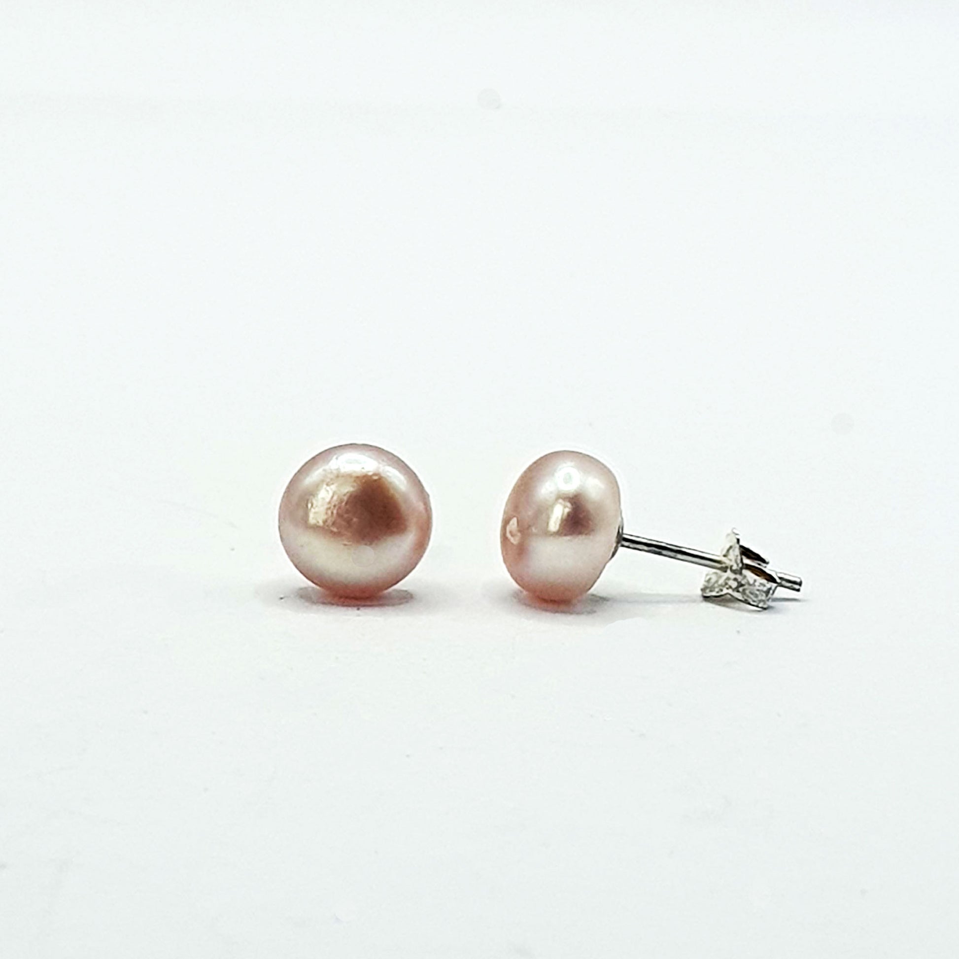 Pink freshwater pearl stud earrings