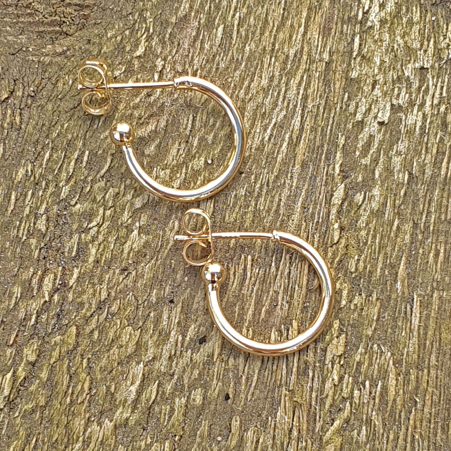 15mm gold plated hoop earrings