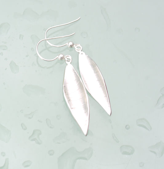 Sterling silver leaf earrings