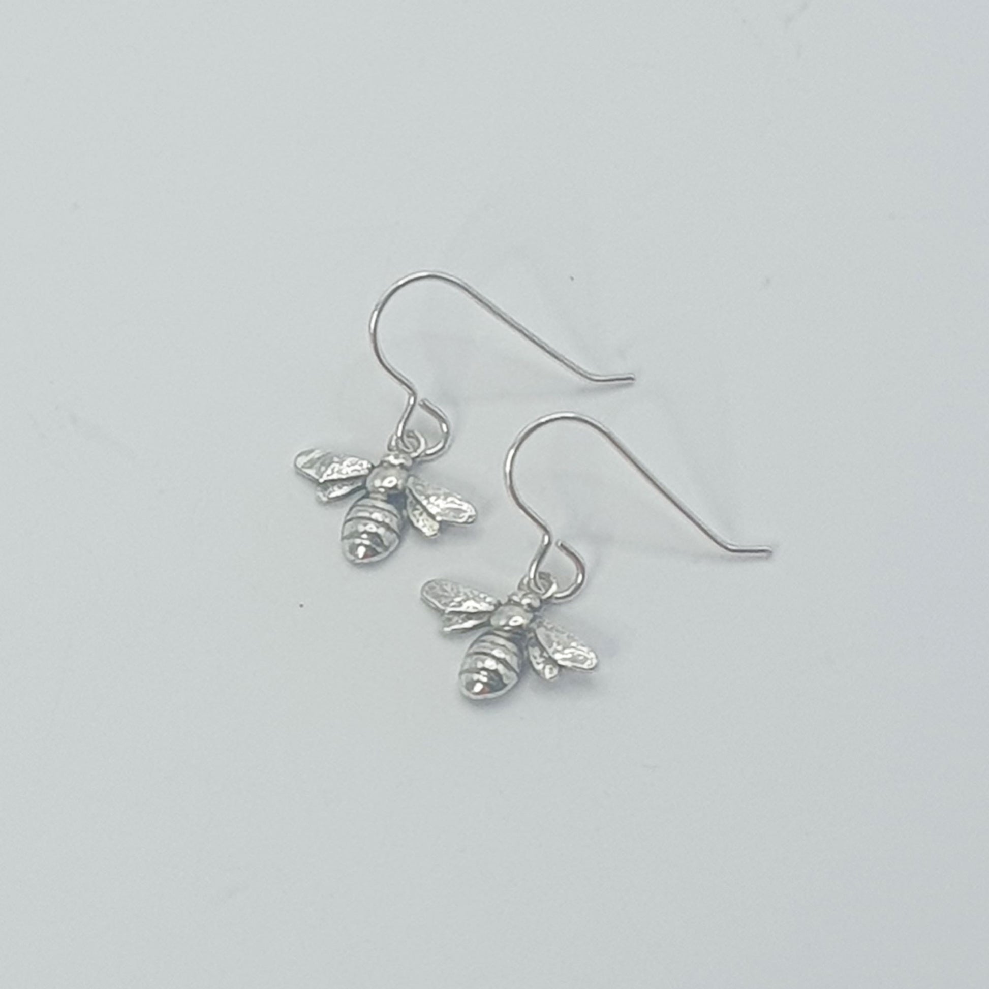 Sterling silver bees on a short ear wire