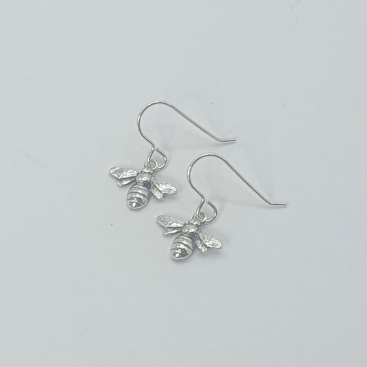 Sterling silver bees on a short ear wire