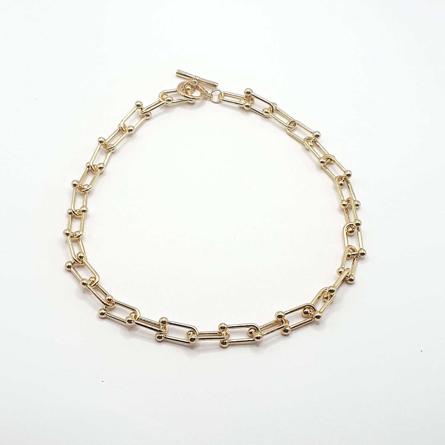 Gold plated chunky links necklace