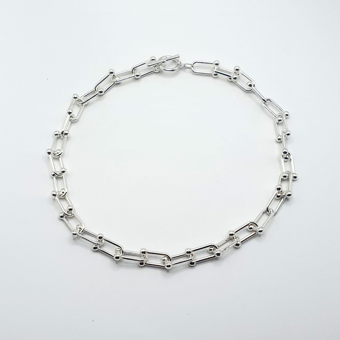 Silver plated chunky links necklace