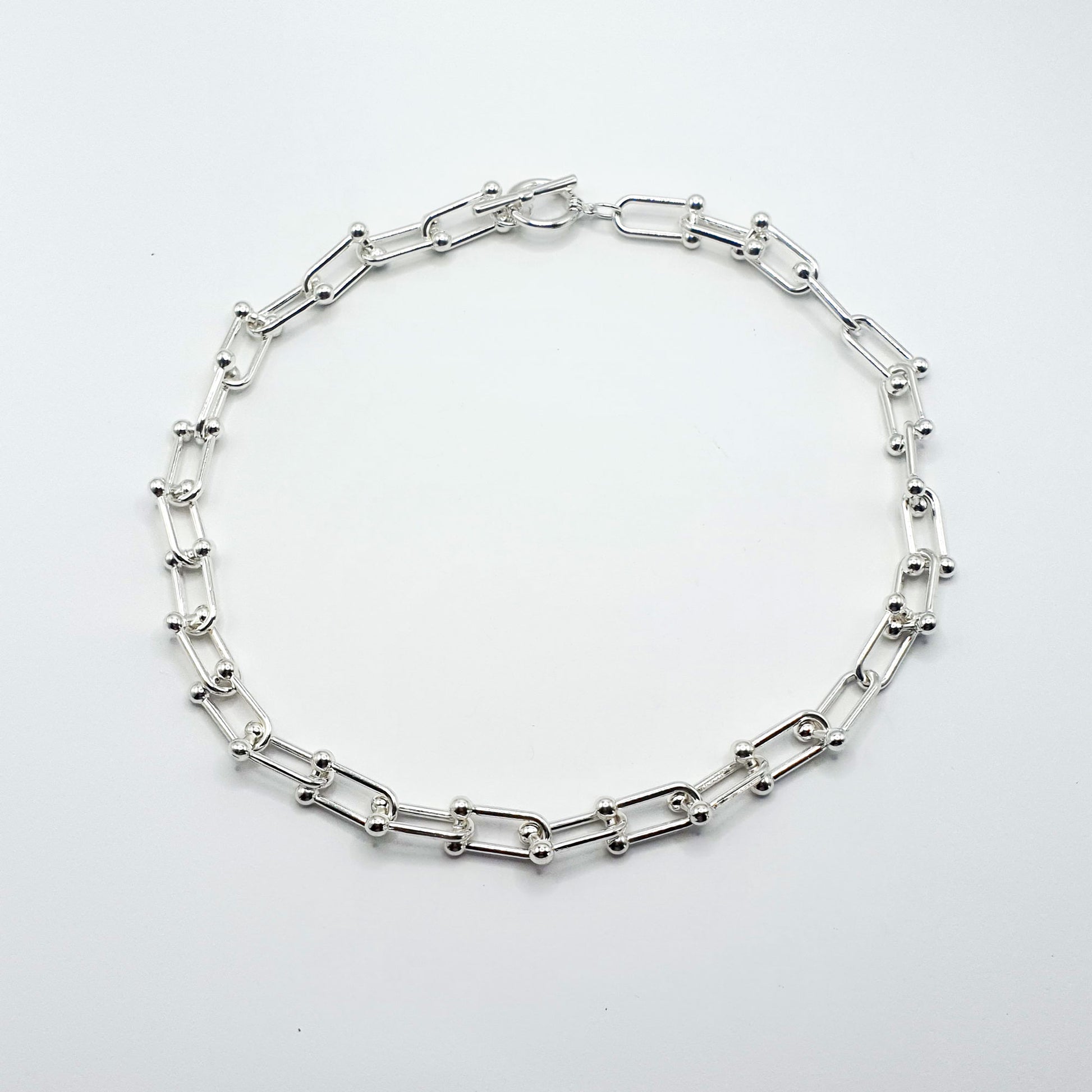 Silver plated chunky links necklace
