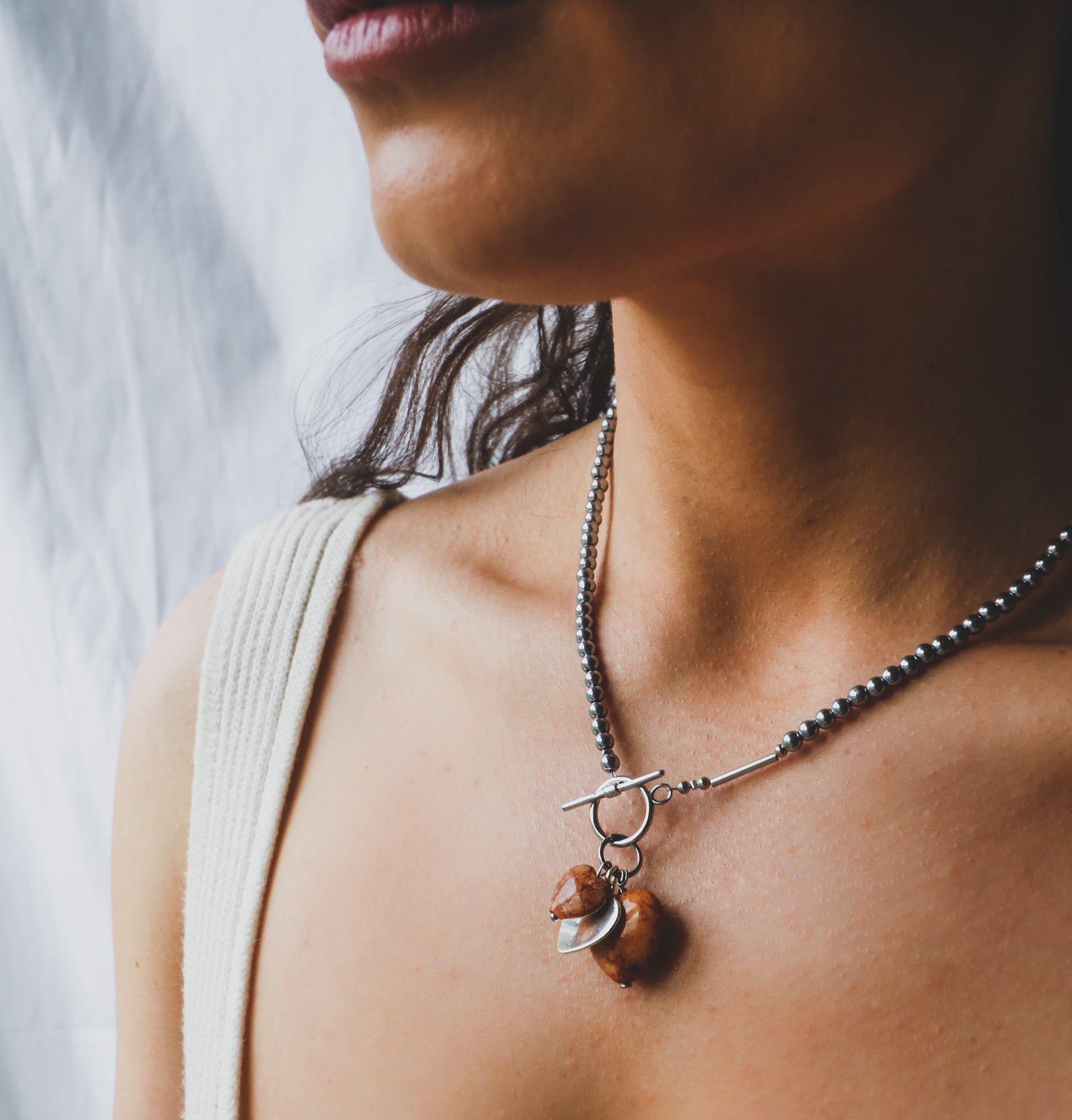 Autumn fossil charms necklace