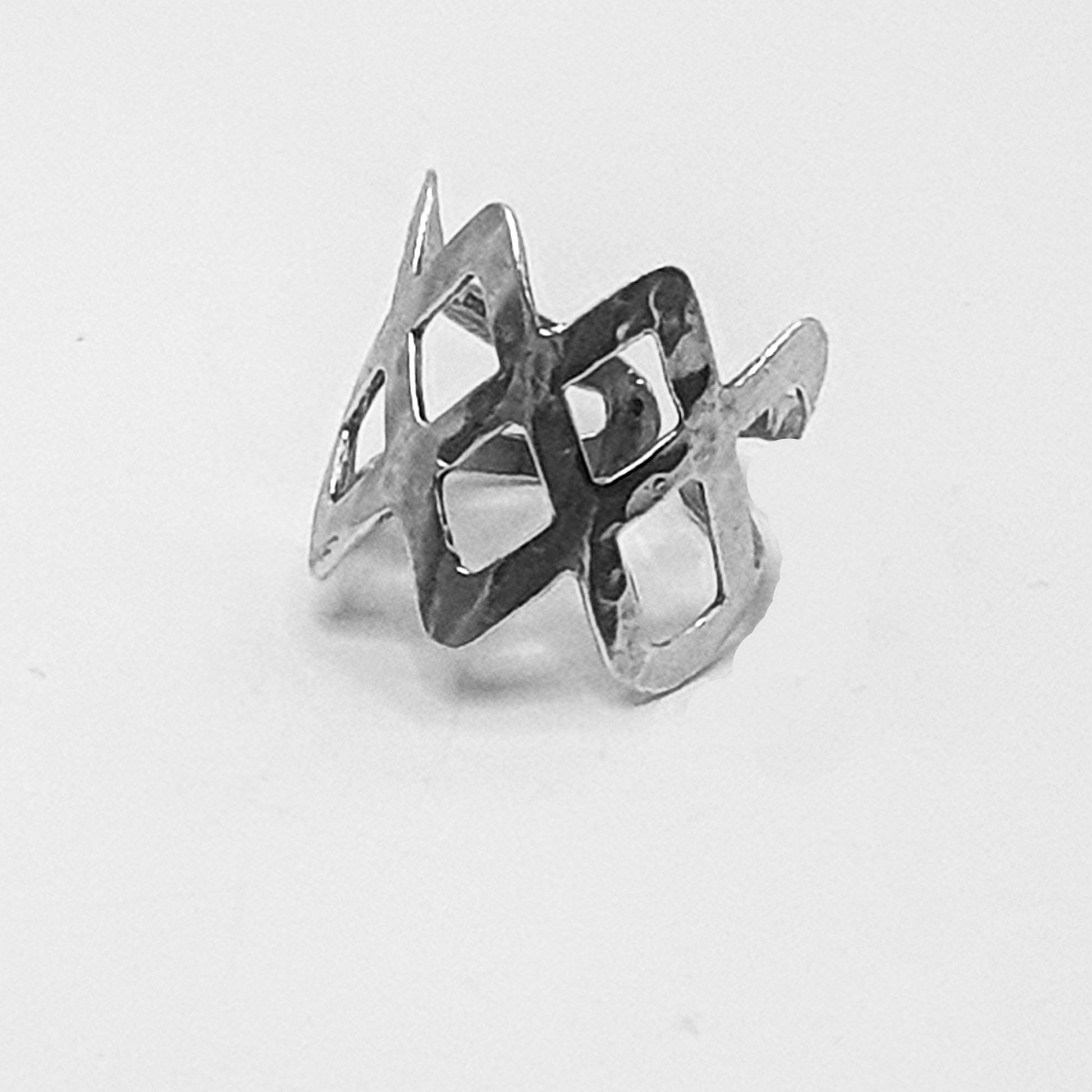 Sterling silver adjustable lattice ring