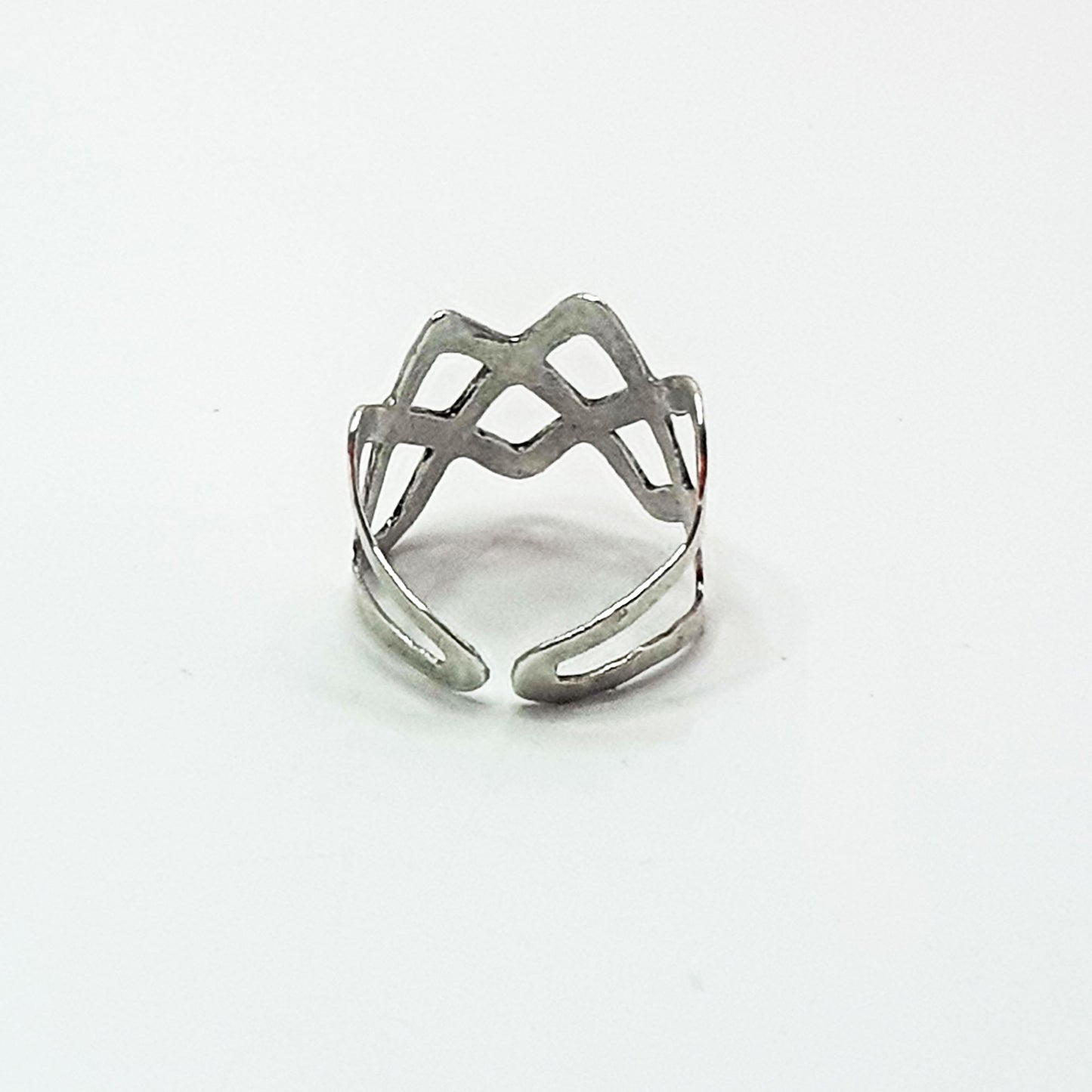 Sterling silver adjustable lattice ring