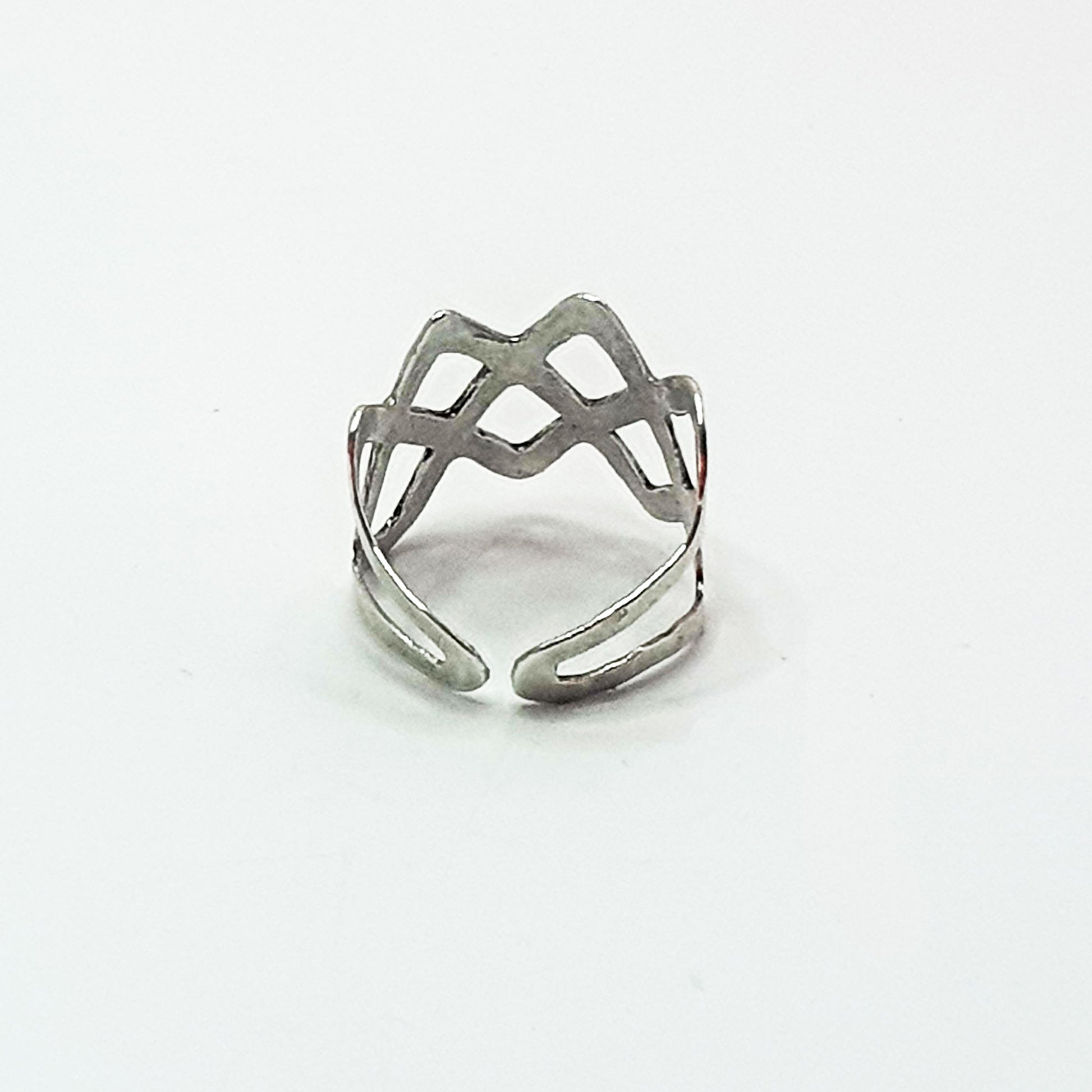 Sterling silver adjustable lattice ring