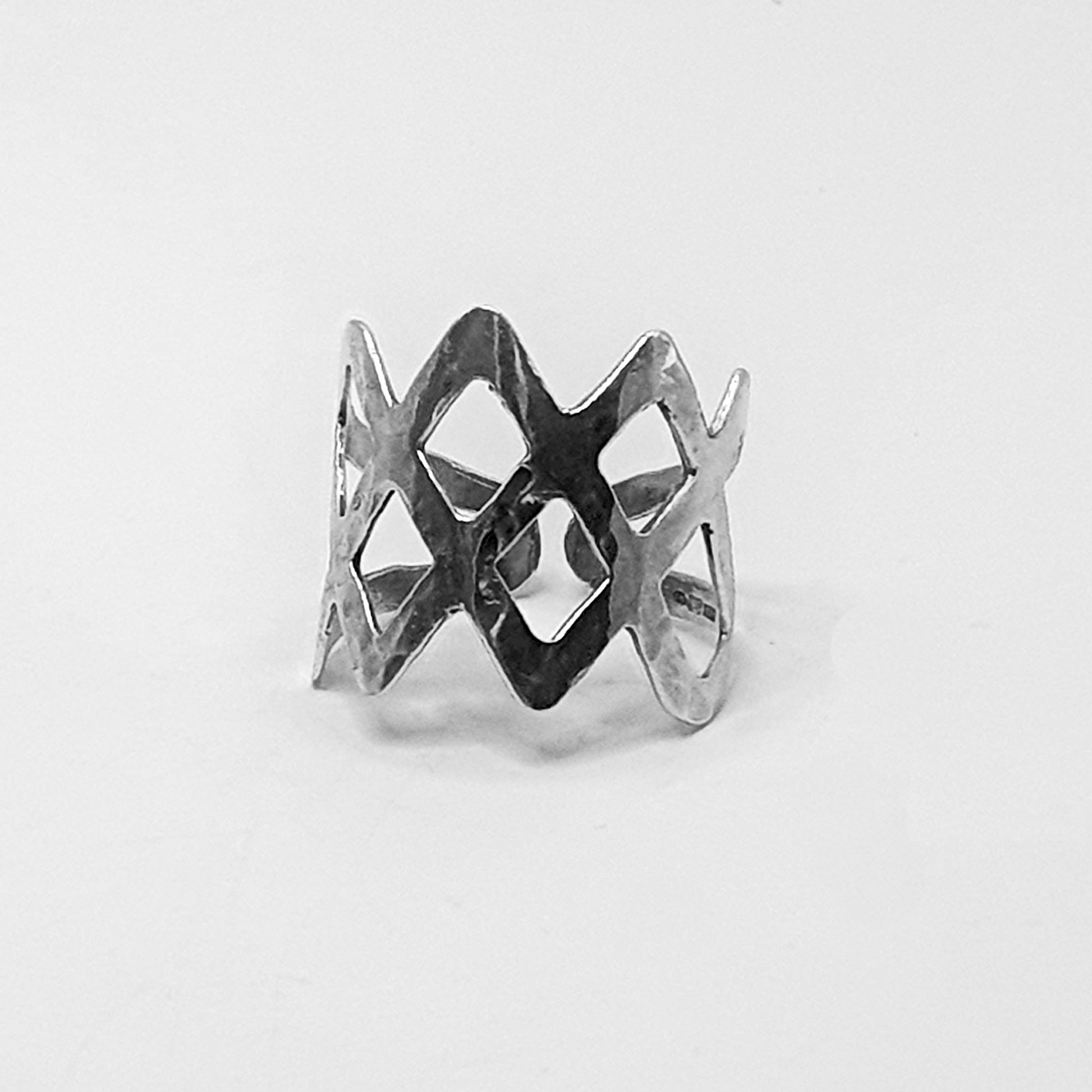 Sterling silver adjustable lattice ring