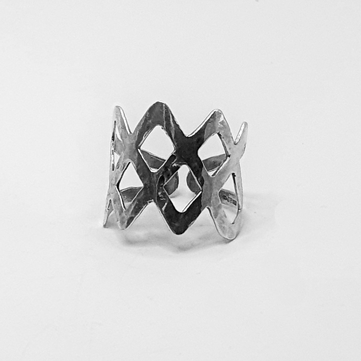 Sterling silver adjustable lattice ring