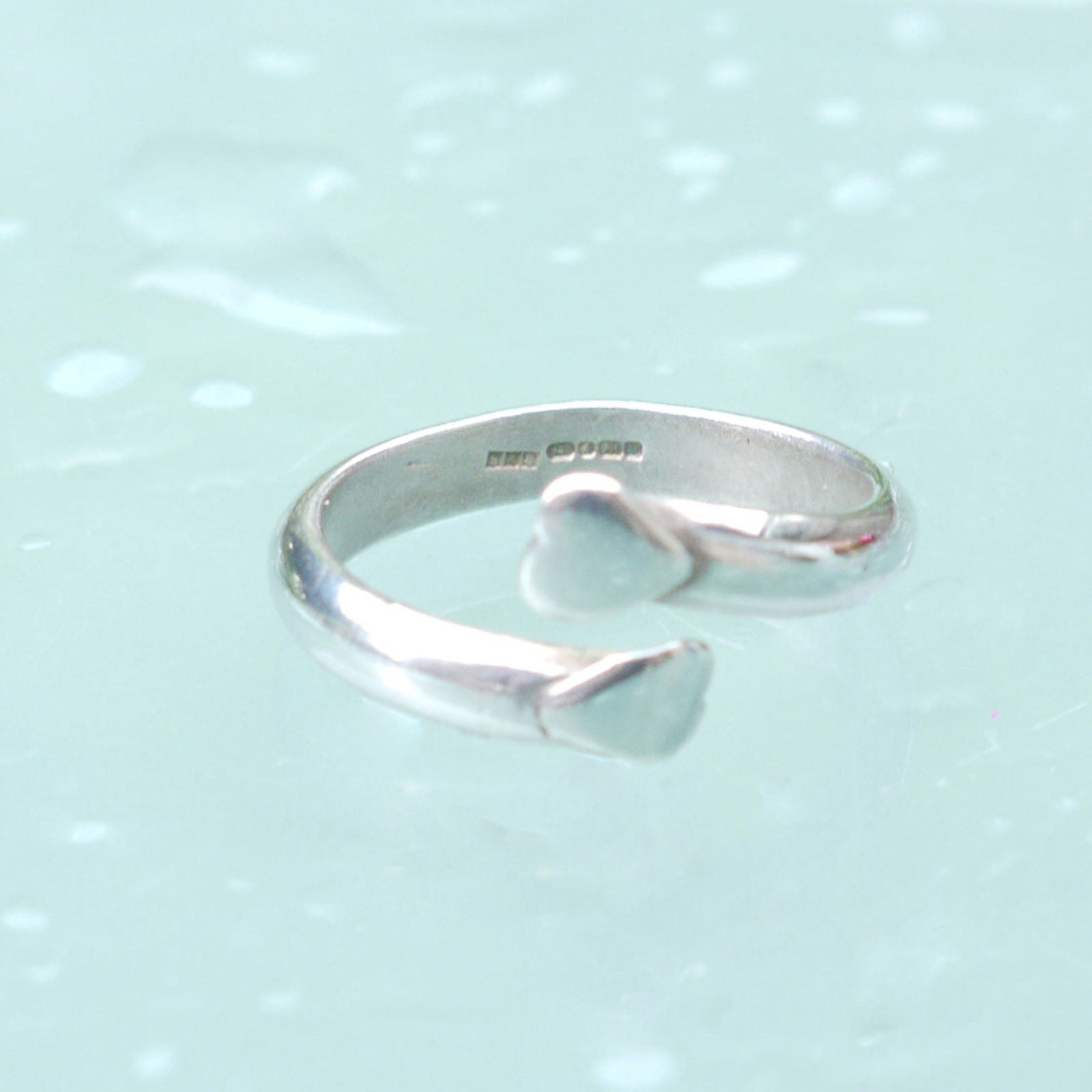 Sterling silver double heart ring