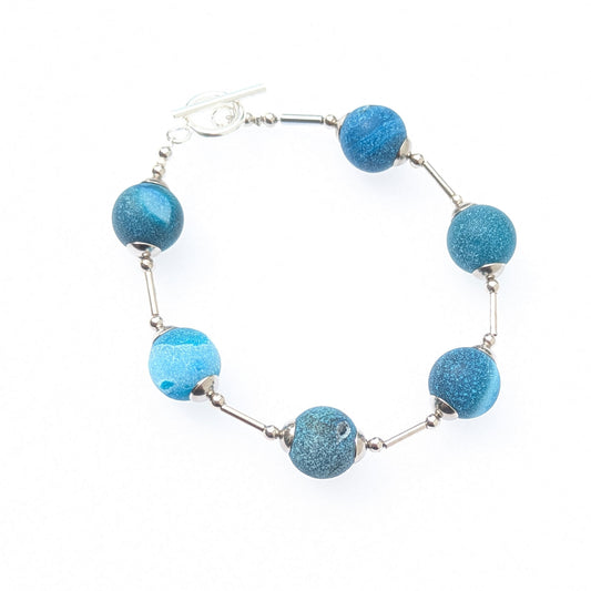 Blue druzy orb bracelet