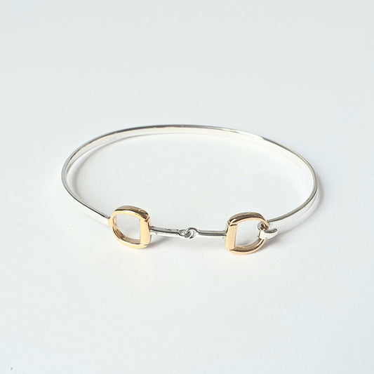 Sterling silver cuff with gold vermeil snaffle bit