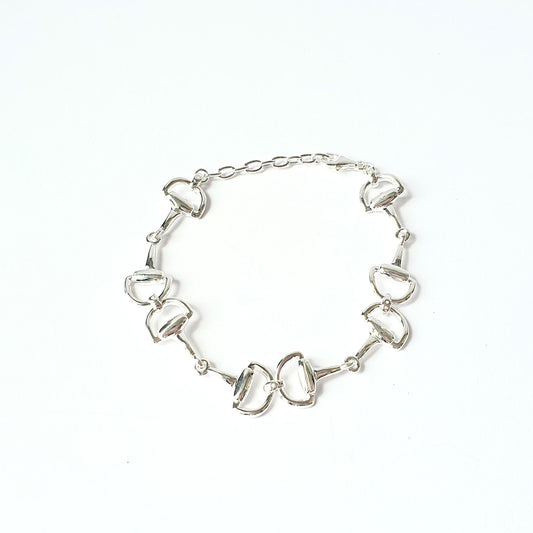 Sterling silver snaffle heavy 4-link bracelet
