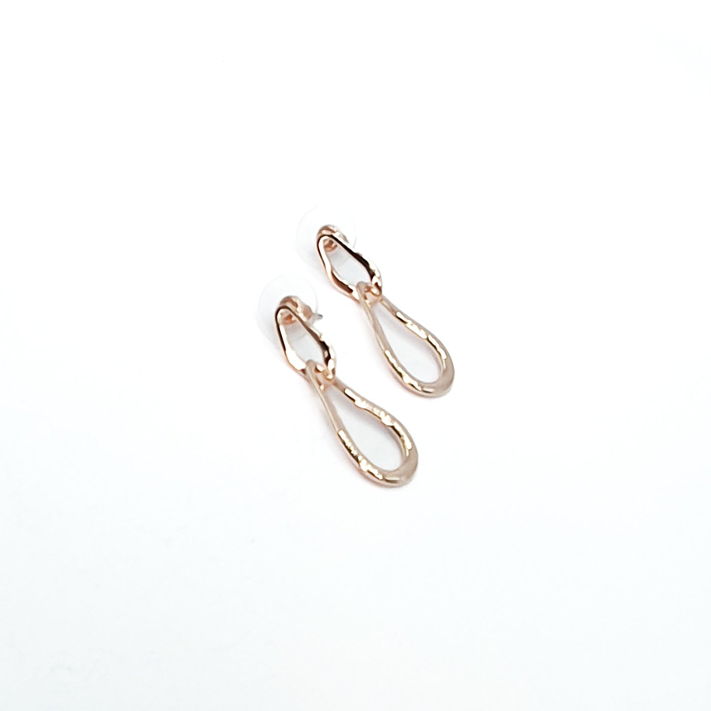 Double teardrop gold plated hoop earrings