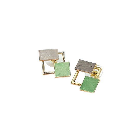 Enamel squares on gold plate