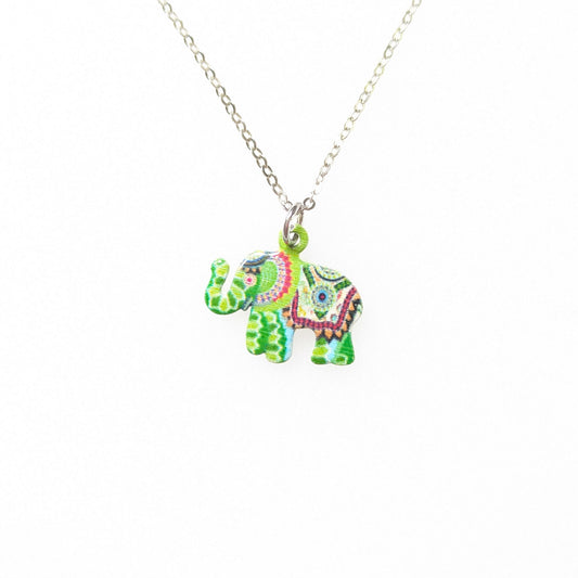 Enamel Elephant Necklace