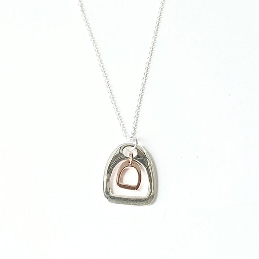 Sterling Silver Double Stirrups Necklace