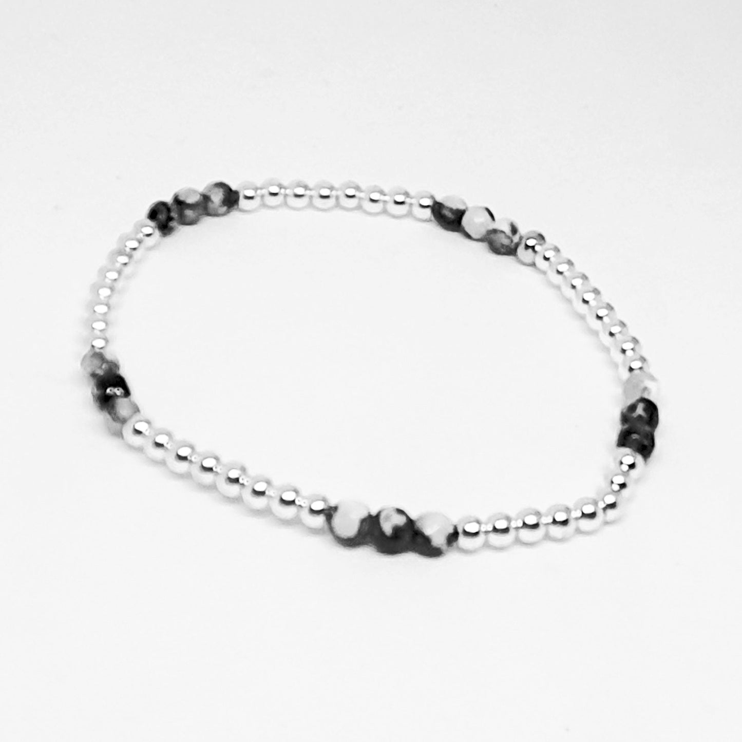 Black & white agate inset bracelet