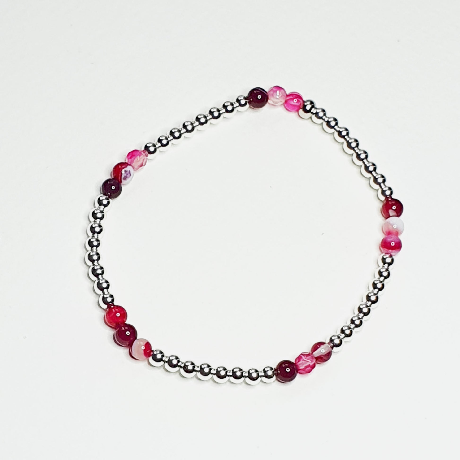 Pink agate inset bracelet