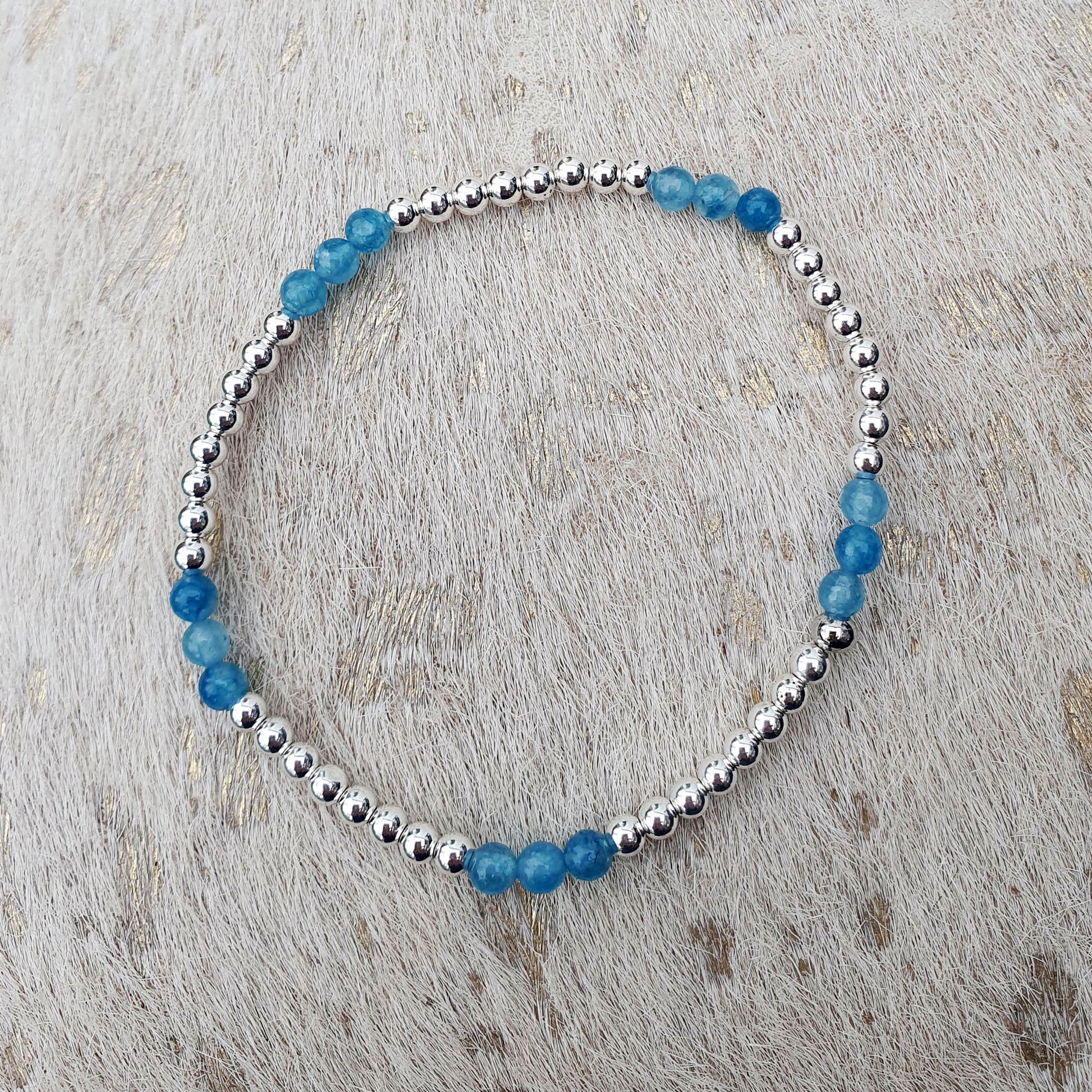 Blue agate inset bracelet