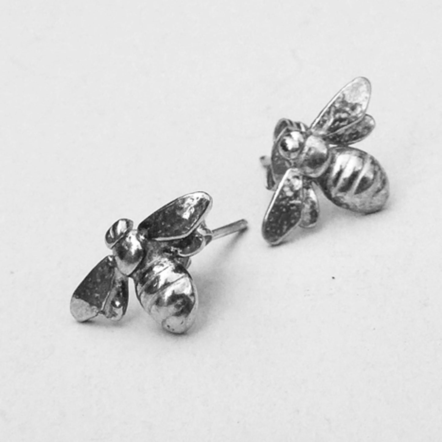 Sterling silver bee studs