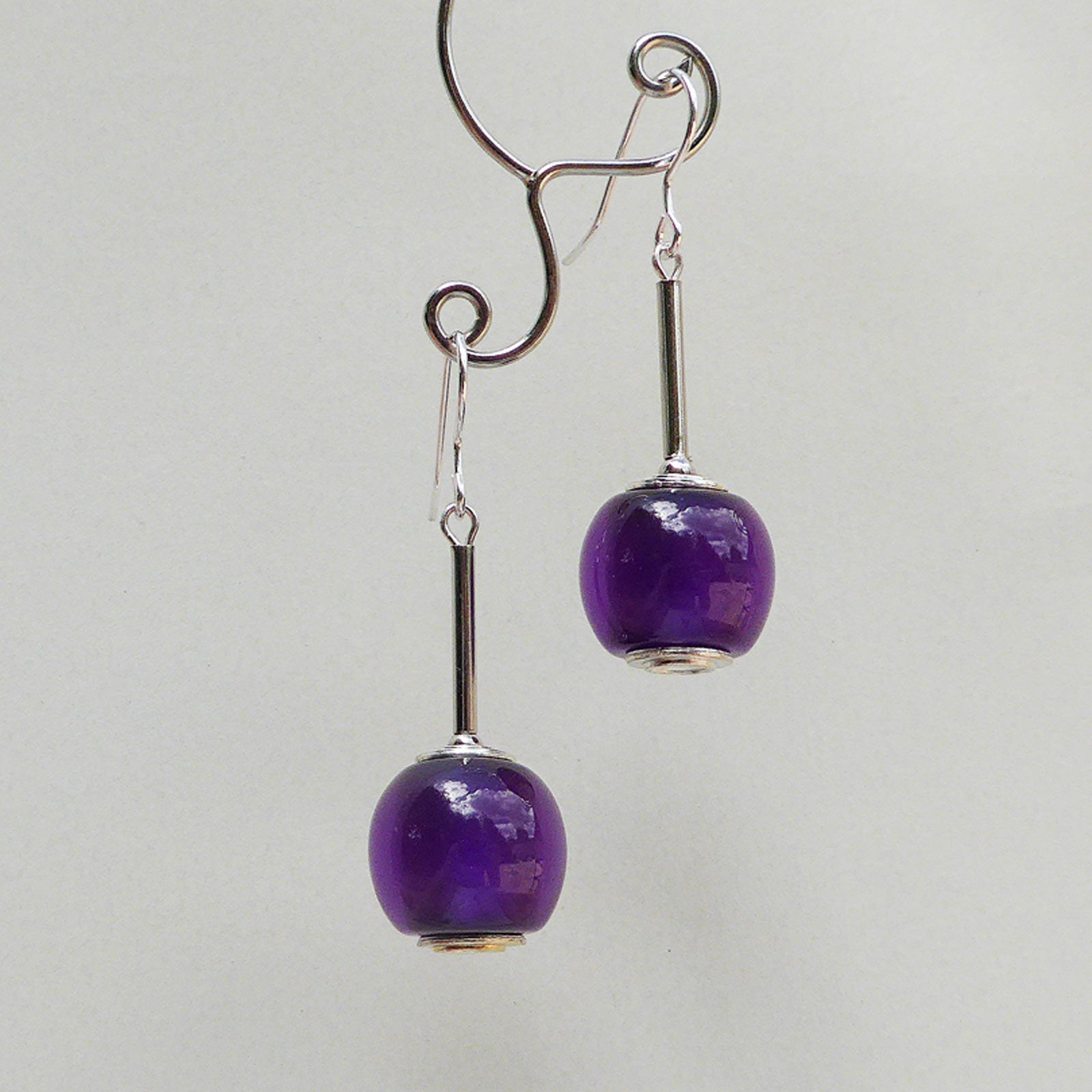 Purple Zsiska long drop earrings
